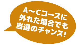 A～Cコースに外れた場合でも当選のチャンス！