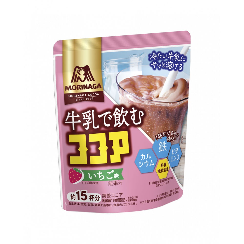 商品写真：牛乳で飲むココア＜いちご味＞